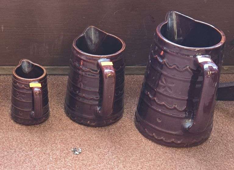 3 Marcrest Pitchers 8”, 6”, 4”