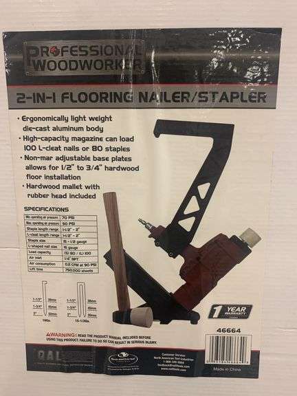 Professional Woodworker 2-in-1 Floor Nailer/Stapler-New