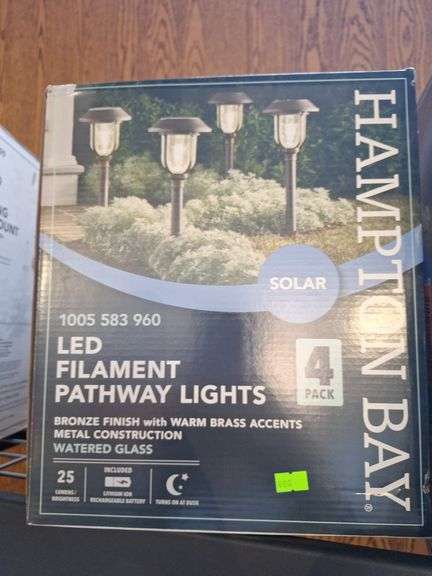 Hampton Bay LED solar pathway lights 4 pack - Metzger Property Services