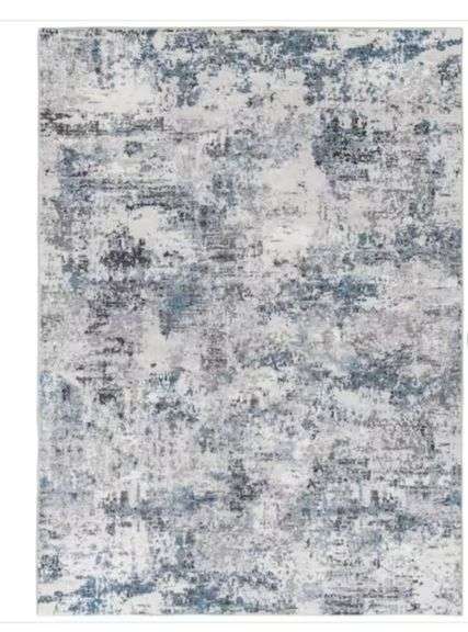 Home Decorators Collection Adare Blue 7 ft. x 9 ft. Painterly Polyester ...