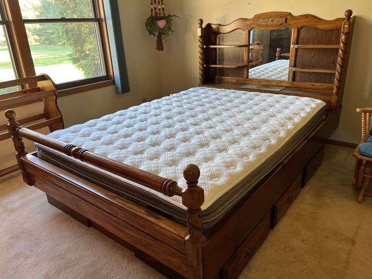 Waterbed frame with headboard and regular mattress 63x96 - Metzger ...
