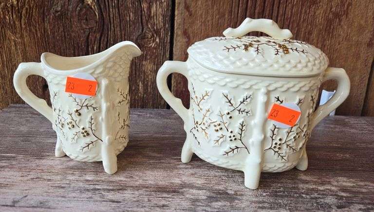 Ceramic Creamer and Sugar 3”&4”