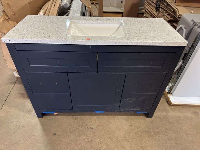 Single sink vanity navy 48”x35”x18”