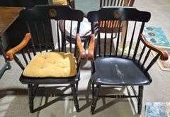 (2) Purdue University Wood Arm Chairs 24x17.5x35” - Metzger Property ...