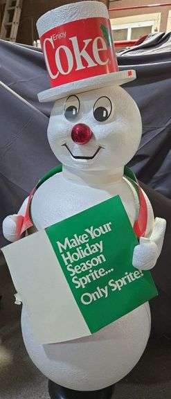 Enjoy Coke Styrofoam Snowman 59" Ht