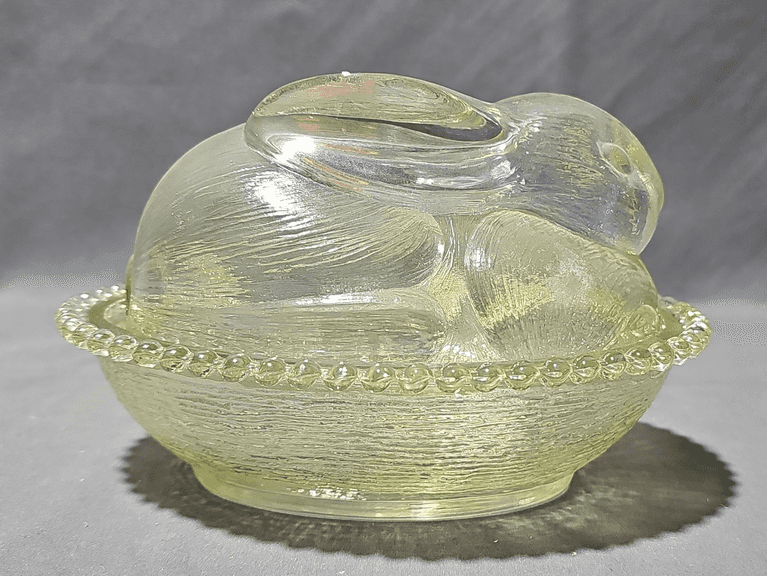 Yellow Glass Rabbit on a Nest 7
