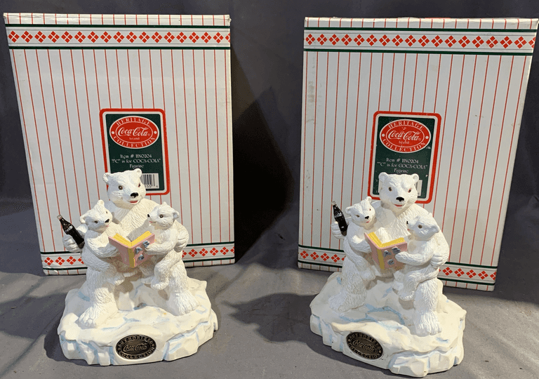 (2) Coca-Cola Brand Figurines Inc. "C" is for Coca-Cola