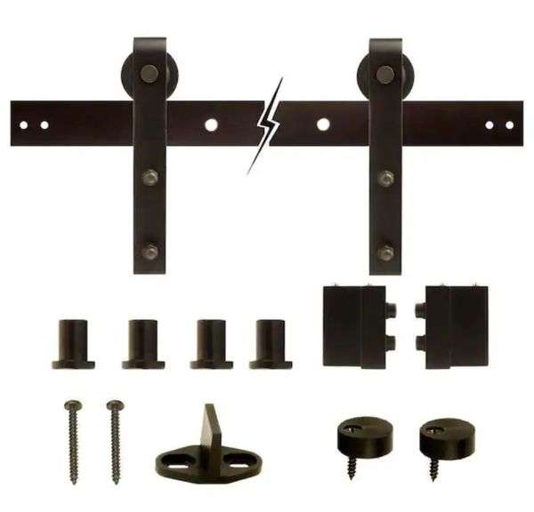 Everbilt 72 in. Dark OilRubbed Bronze Strap Sliding Barn Door Track