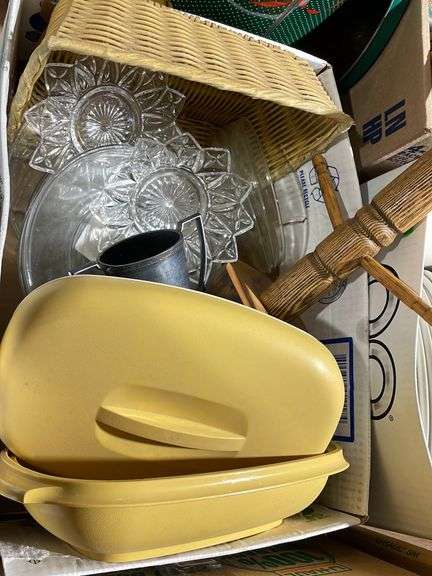 Tupperware, Mug Rack, Glassware, Wicker Basket - Metzger Property ...