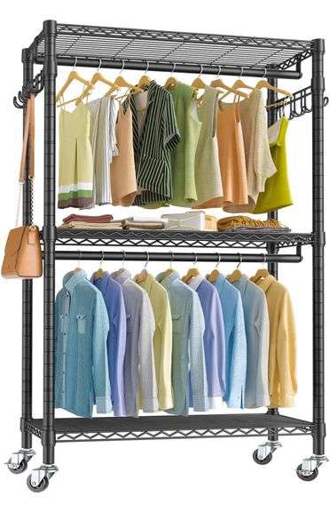 VIPEK V12 Heavy Duty Rolling Garment Rack 3 Tiers black - Metzger ...