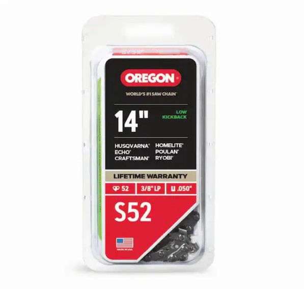 Oregon S52 Chainsaw Chain for 14 in. Bar Fits, Echo, Craftsman, Poulan ...