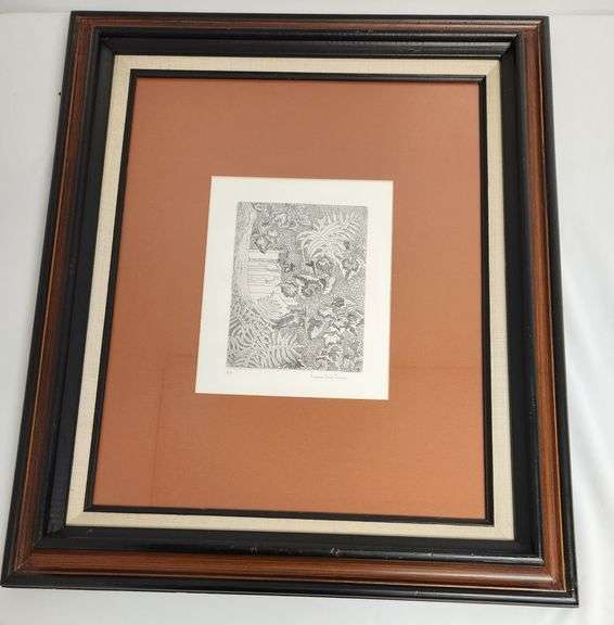 Framed Nature Print, artist signed 22"W x 26" H
