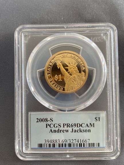 2008-S Andrew Jackson Presidential Gold Dollar PCGS PR69DCAM