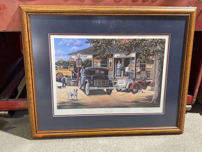 Coca-Cola 1993 Pamela C. Renfroe “Looking Back” framed print 27.5”x22”