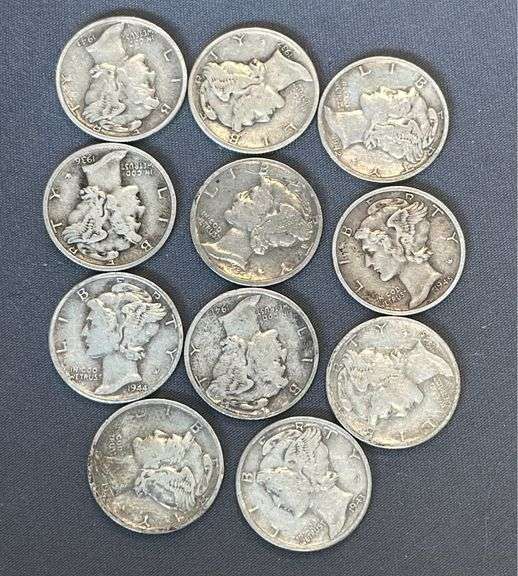 11-Mercury Dimes 1936-1945