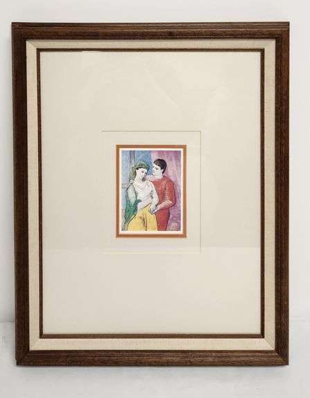 Inset Framed The Lovers Print, artist signed 17" W x 21"H
