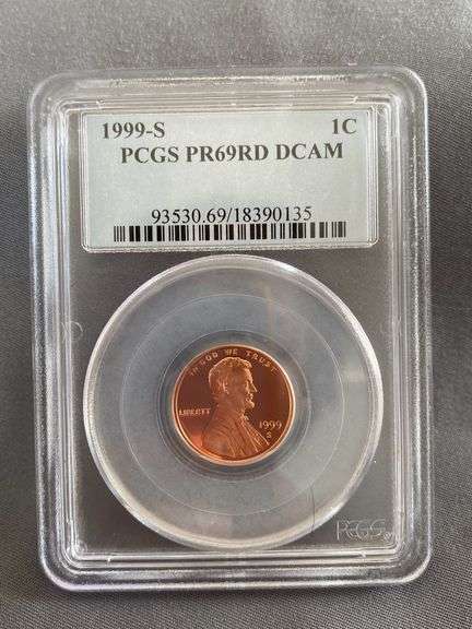1999-S Lincoln Penny PCGS PR69RD DCAM