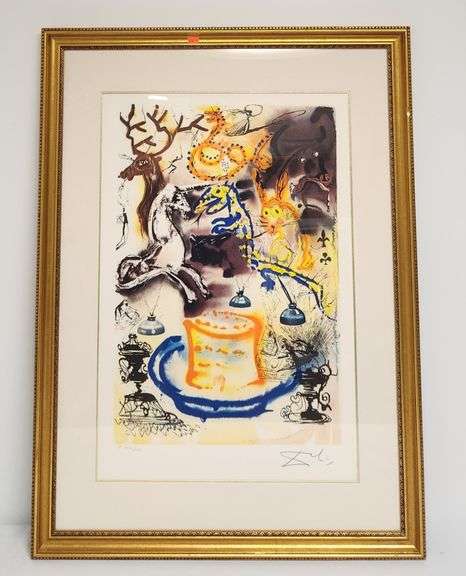 Framed "Tarts" Original Salvador Dali Lithograph, artist signed 27" W x 35"H