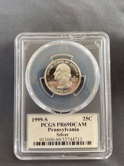 1999-S Washington Quarter Pennsylvania Silver PCGS PR69DCAM
