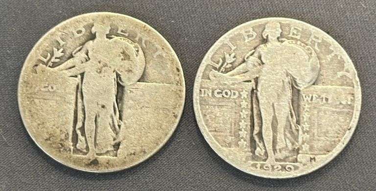 2 Standing Liberty Quarters, 1929 and no date