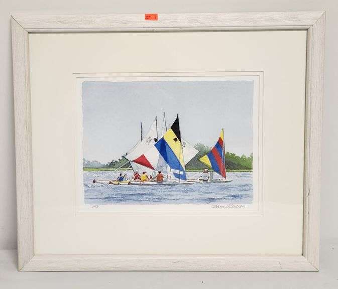 Framed "Living Southern" watercolor by artist Sharon McIntosh 19"W x 17"H