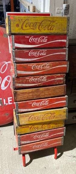 Drink & Enjoy Coca-Cola crates on advertising dolly 12”x 18.5”