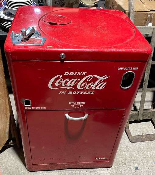 Drink Coca-Cola in bottles Vendo Dime Cooler 24”x20”x26”