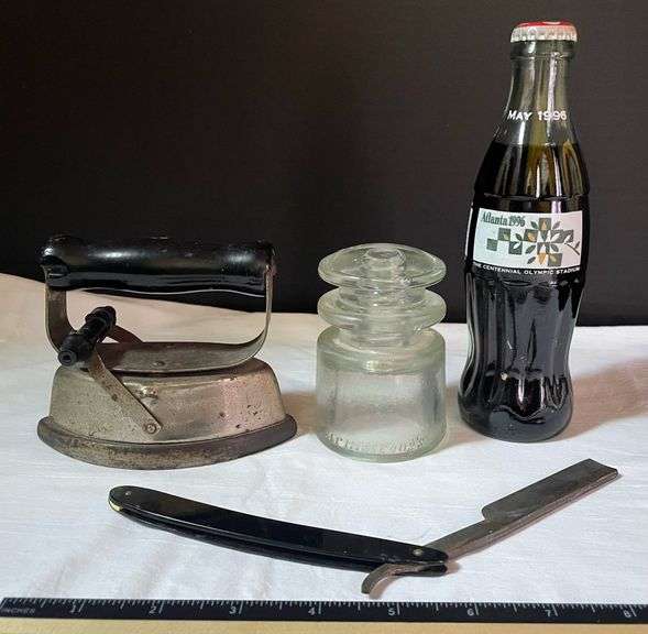 Coke Razor Armstrong’s Clear Glass Insulator (chipped), Ontario Cutlery Co ...