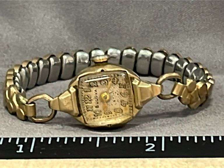 Bulova 21 Jewel 10kt Gold Filled Watch with Band 1/20 10K Gold Filled Top