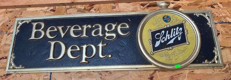 Schlitz Beer Beverage Dept. Plastic Raised Sign 13.5” x40”