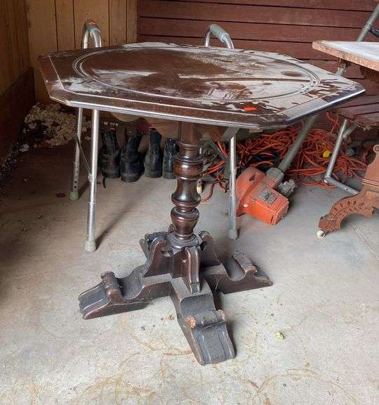 Wood side table 28”x 33”x