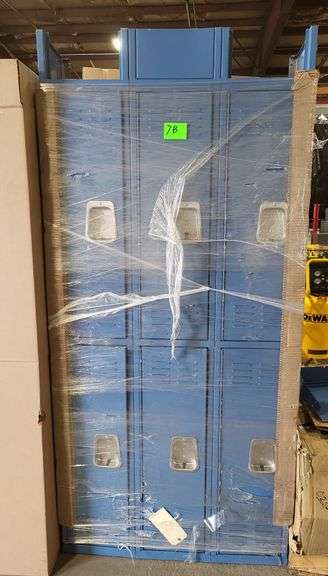 HALLOWELL Wardrobe Locker 36" x 12" x 78" Louvered 2 Tiers 3 Units Wide Padlock Hasp Damage