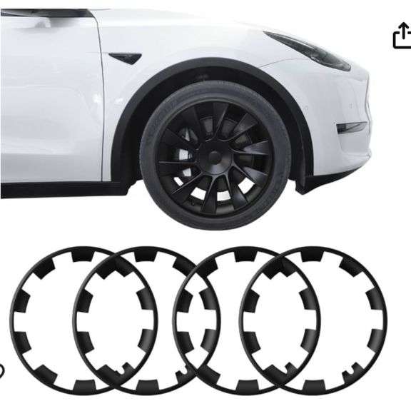BASENOR Protecteur Jantes 21" ABS Pour Tesla Model Y – Cache Jante Complet Anti-Rayures, Installation Facile