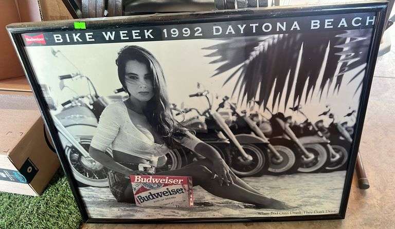 Budweiser Bike Week 1992 Daytona Beach picture in frame 23”x30”
