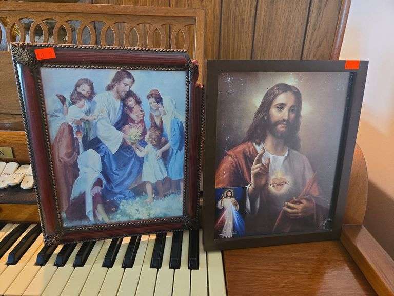 2 Framed Religious Prints 11”