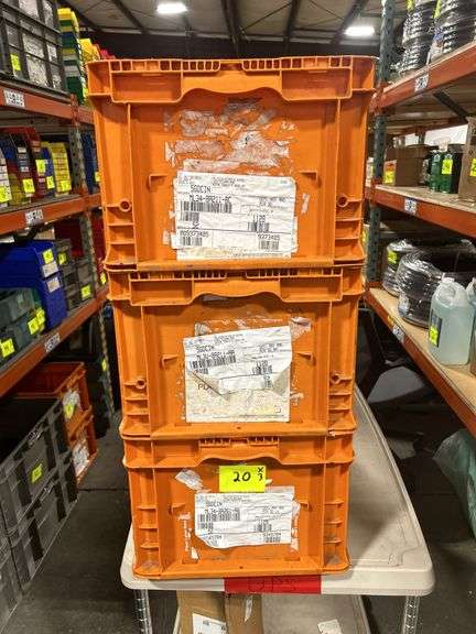 3 Orange Stackable Storage Bin/Tote 22”x13”x10 Inside - Metzger ...