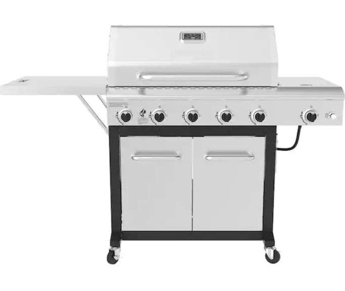 Nexgrill
5-Burner Propane Gas Grill in Stainless Steel with Side Burner and Foldable Side Shelf