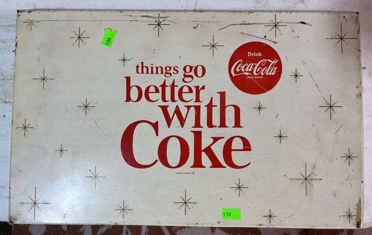 Drink Coca-Cola "Things go better with Coke" metal sign display panel 16x10"