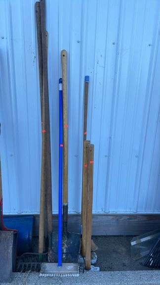 Rake, shovel, brooms, garden hoe, sledge hammer - Metzger Property ...