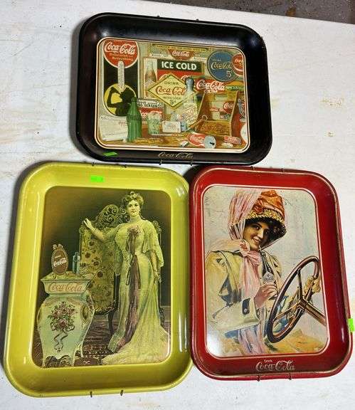 3 Coca-Cola  trays 13x11"