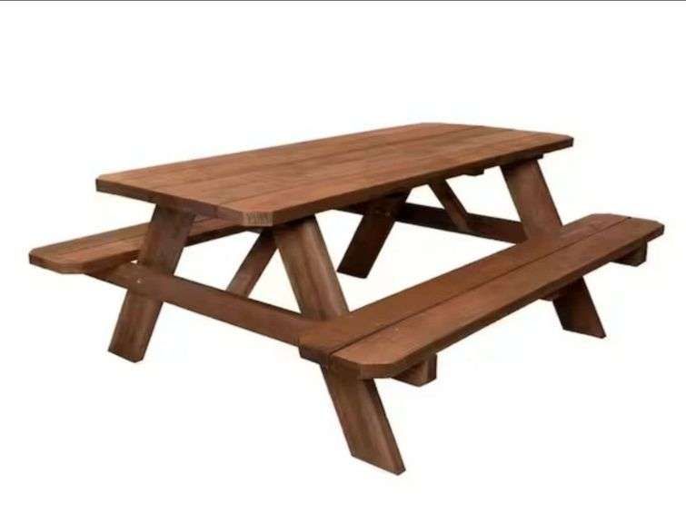 Outdoor Essentials 72 in. Color-Treated Wood Deluxe Picnic Table Kit