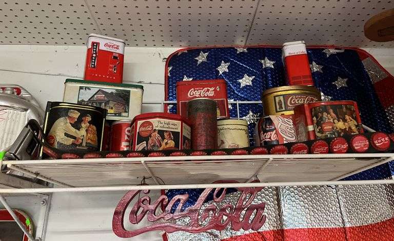Coca-Cola collectibles inc. tins, cans & seat belt - Drink