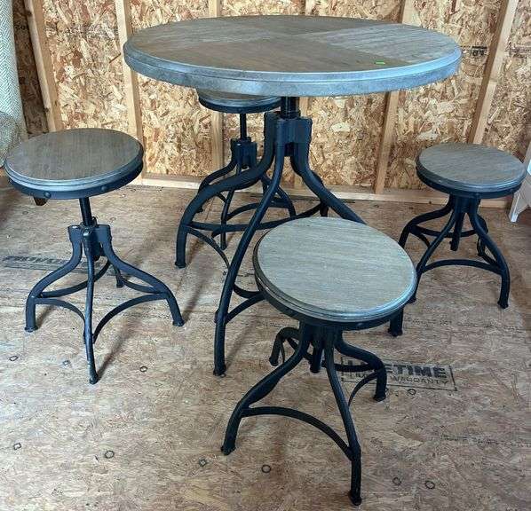 Round Patio Table with 4 Stools 36"