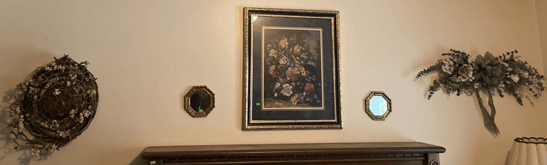 5-pc Wall Decor, Decor Picture 23x27", Ornate Framed Mirrors 7"