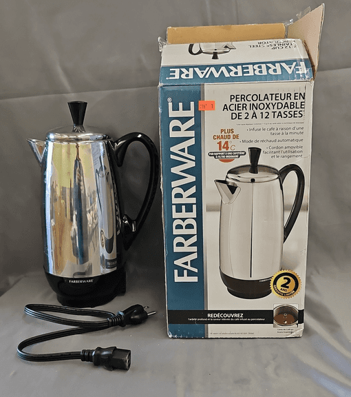 Farberware 12-Cup Stainless Steel Percolator (used, untested) - Metzger ...