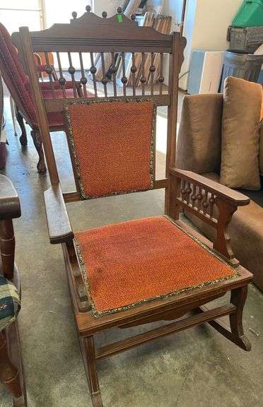 Rod and Ball Wood rocking chair - Metzger Property Services, LLC