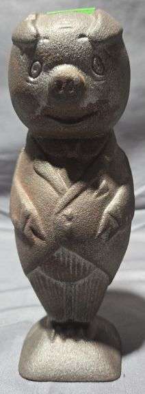 Cast Iron Bank of North Manchester Foundry Piggy Bank 7"