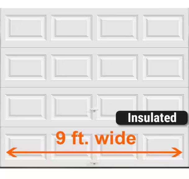 Clopay
Classic Steel Short Panel 9 ft x 7 ft Insulated 6.5 R-Value White Garage Door without Windows