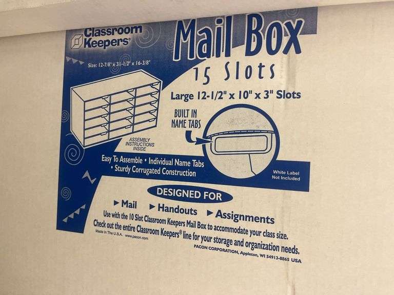 (6) Classroom Keepers Mail Boxes - 15 Slots 12 1/2x10x3”
