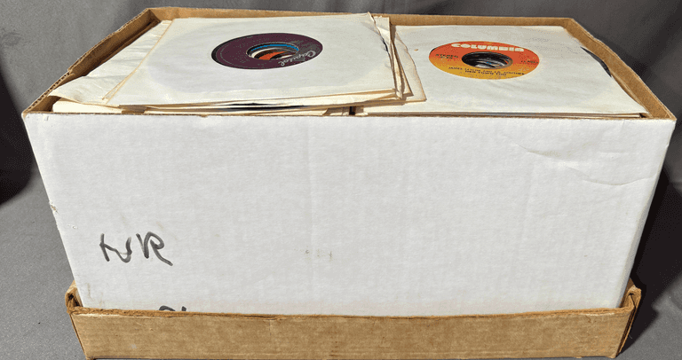 50+ 45 RPM Classic Rock Vinyl Records Including Chicago, Asia, Kool ...